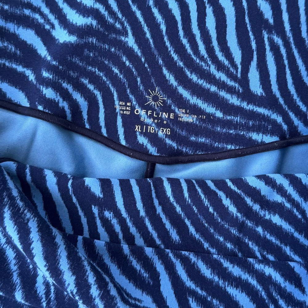 Aerie Blue Zebra Print Leggings - Picture 4 of 7